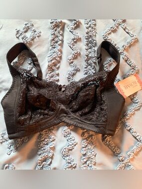 Black Lace Full Coverage Balconette Bra from Rosme Lingerie Size 36DD NWT